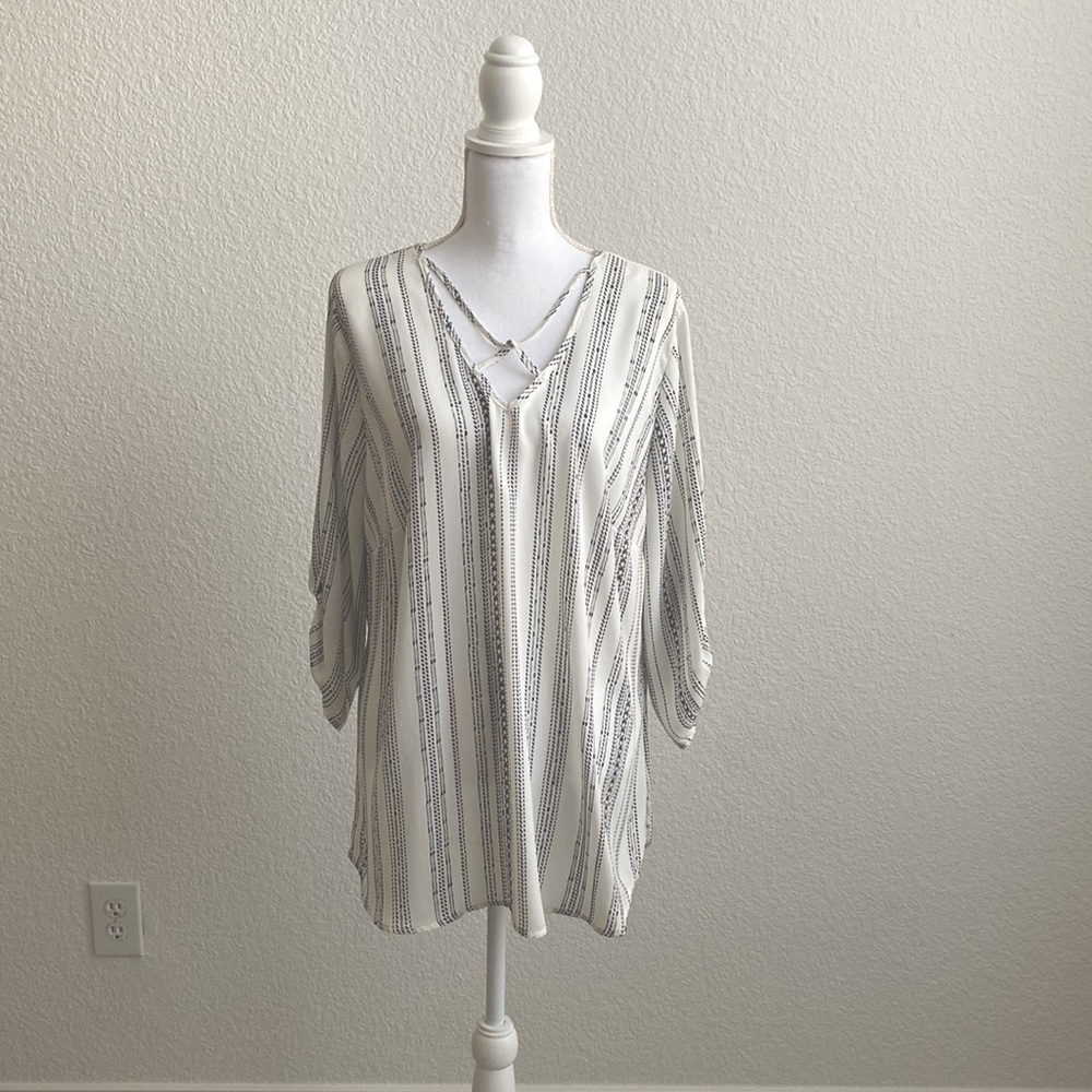 Black and white blouse